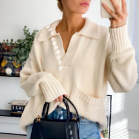 Zara | Sweaters | Zara Polo Collar Knit 